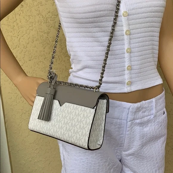 Michael Kors Rose Bright White SM Crossbody - Picture 4 of 16